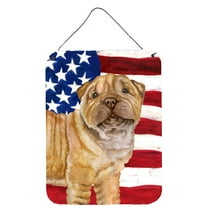 Shar Pei Puppy Patriotic Wall or Door Hanging Prints