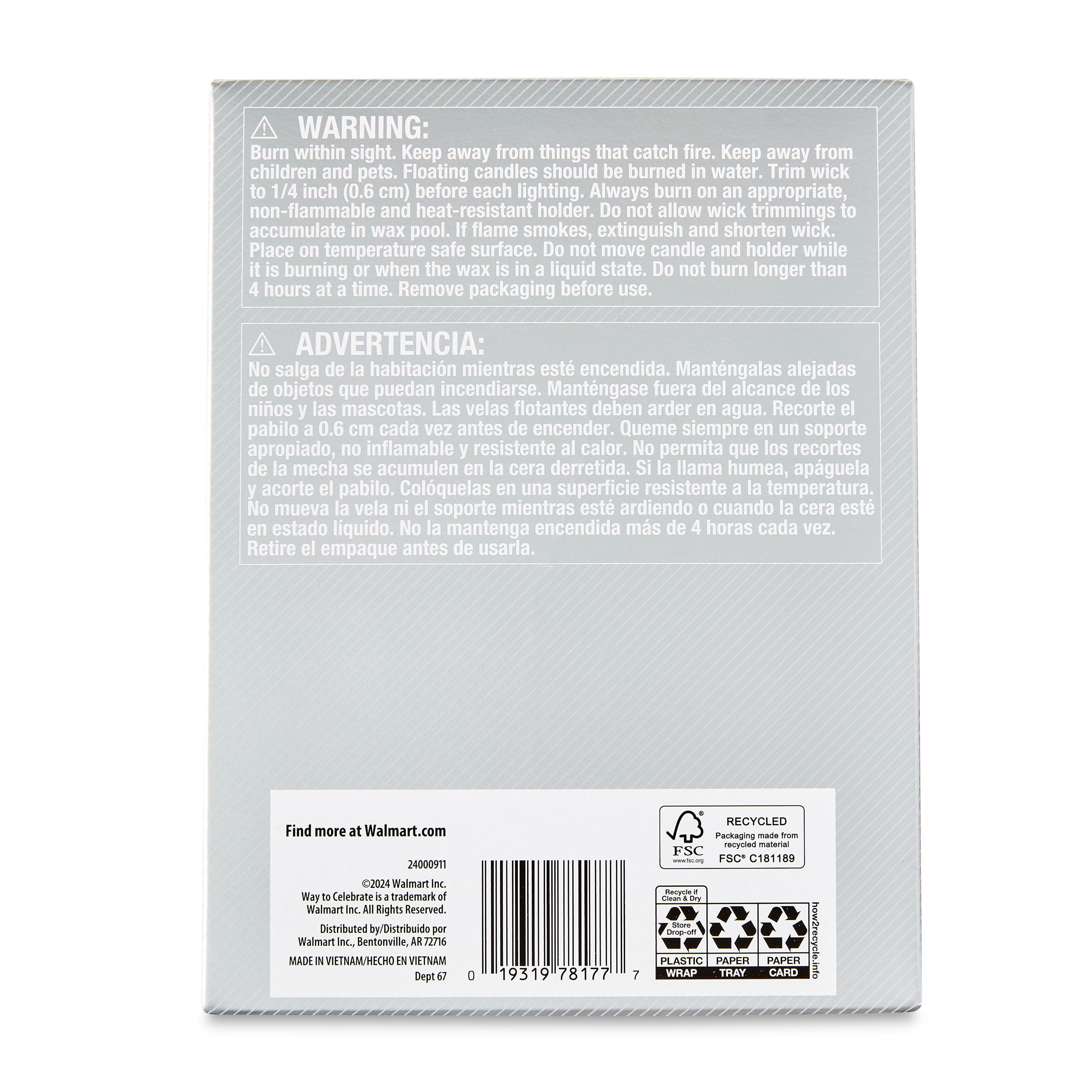 Way To Celebrate Unscented White Floating Candles, 24 Count