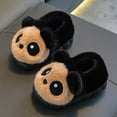 thumbnail image 4 of SGFCWSX Kids Fuzzy Panda Slippers Cozy Home Shoes for Girls Boys Cute Indoor Footwear Coffee Size 5.5-6 Years, 4 of 4