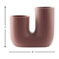 thumbnail image 4 of Beautiful Fluted Ceramic Vase by Drew Barrymore, 7", Rosé Pink, 4 of 6
