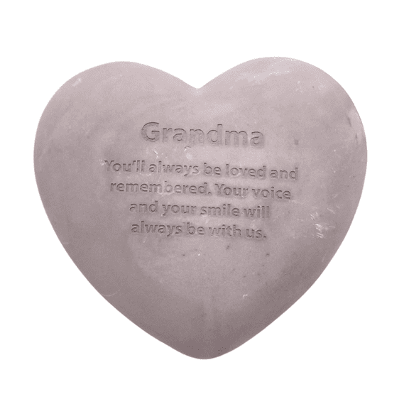 Wowser Brands Grandma Heart Shaped Memorial Gray Memorial Stone