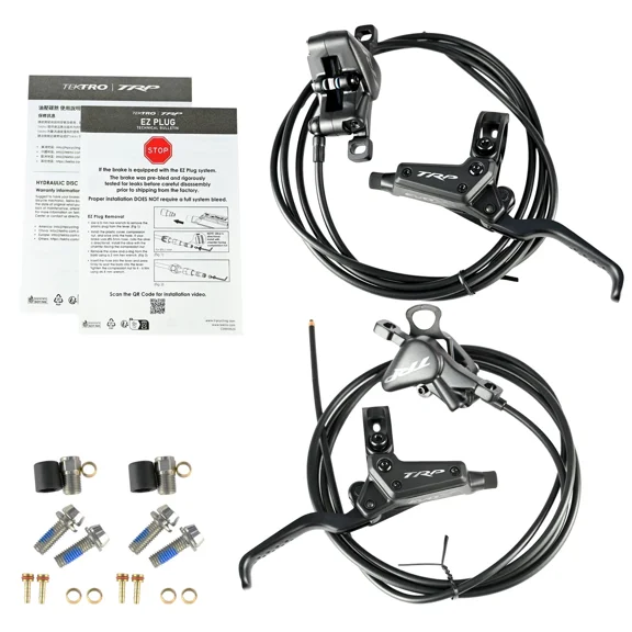 TRP EVO X HD-M9020 Hydraulic Disc Brake Set 2-Piston Caliper (F R) , Black, STB3155