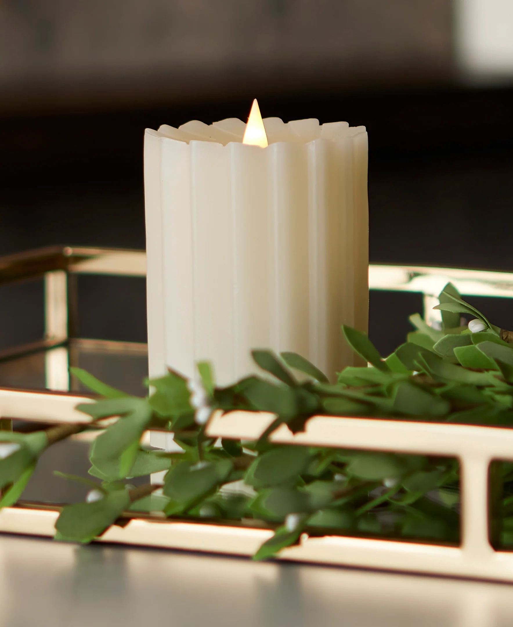 Seasonal LLC 5" x 11" Paraffin Realistic Adjustable Brightness LED White Flameless Pillar Candle