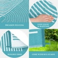 thumbnail image 7 of Kicctian Outdoor Rug 6x9 ft Waterproof Plastic Straw Rug for Patio, UV Resistant Reversible Floor Carpet Outside Portable RV Camping Pat for Balcony, Porch, Backyard, Light Blue & White, 7 of 7