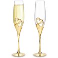 thumbnail image 1 of Juego de Copas para Boda, Copas de Champagne Cristal, Copas Novios, Juego de Copas de Champagne para Boda Fiesta, Regalo de Aniversario (dorado), 1 of 4