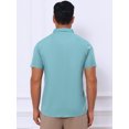 thumbnail image 3 of DARING DIVA Men's Button Down Point Collar Short Sleeve Business Dress Shirt M Blue, 3 of 7