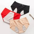 thumbnail image 6 of 3 Packs Womens Period Underwear Menstrual Postpartum Easy Clean Teens Briefs Panties for Women S Red, 6 of 7