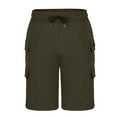 thumbnail image 4 of Qgtaibl Mens Elastic Drawstring Waist Shorts S Summer Short Cargo Pants Lightweight Hiking Outdoor Athletic Shorts with Pocket Army Green, 4 of 6