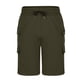thumbnail image 4 of pstuiky Pantalones cortos para hombre, Pantalones cortos casuales de color sólido con cintura elástica y cordón transpirable para hombre Pantalones cortos de golf, 4 of 6