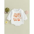 thumbnail image 3 of Bagilaanoe Newborn Baby Girl Thanksgiving Romper Sweatshirt Long Sleeve Bodysuits Letter Print Pullover 6M 12M 18M 24M Infant Casual Tee Tops, 3 of 8
