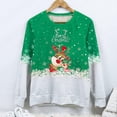 thumbnail image 4 of Moda navideña para mujer, informal, de manga larga, cuello redondo, estampado, sudadera para mujer, Tops Pompotops gfhjh14491, 4 of 5