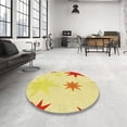 thumbnail image 4 of Ahgly Company Machine Washable Indoor Square Transitional Yellow Area Rugs, 4' Square, 4 of 7