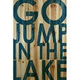thumbnail image 2 of Go Jump Blue Painting Print on Natural Pine Wood, 2 of 7