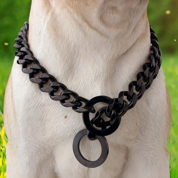 Flmtop Collar Non scalable Anti Chew Stainless Steel Dog Chain