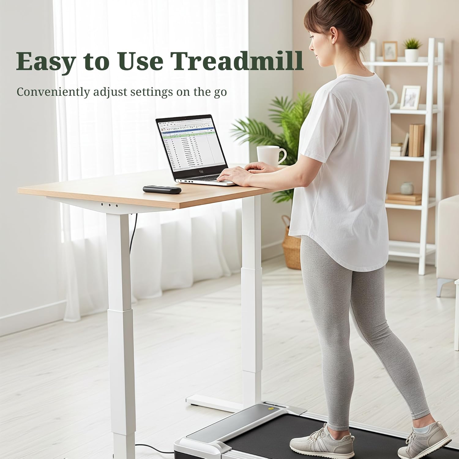 LIFERECORD Walking Pad Under Desk Treadmill - 1.75HP Ultra Quiet Portable Walking Machine with Smart App & Remote Control for Home Office, Silver