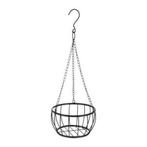 Yardwe 1Pc Sturdy Iron Hanging Basket for Balcony Planter with Vintage Black Finish