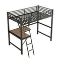 thumbnail image 6 of Harper & Bright Designs Metal Twin Size Loft Bed with Desk for Boys Girls, Hight Twin Loft Bed Frame with Small Shelf, Black, 6 of 11
