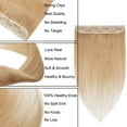 thumbnail image 3 of SEGO Blonde Clip in Human Hair Extensions Balayage One Piece Soft Straight 3/4 Full Head Hair Pieces for Women, 3 of 12