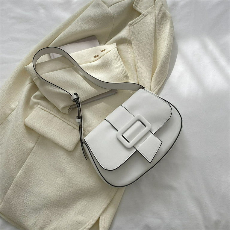 Mango Flap Detail Textured Bag in White