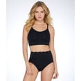 thumbnail image 3 of Women's Rhonda Shear 4220 Seamless Brief Panty with Lace Overlay (Black L), 3 of 6