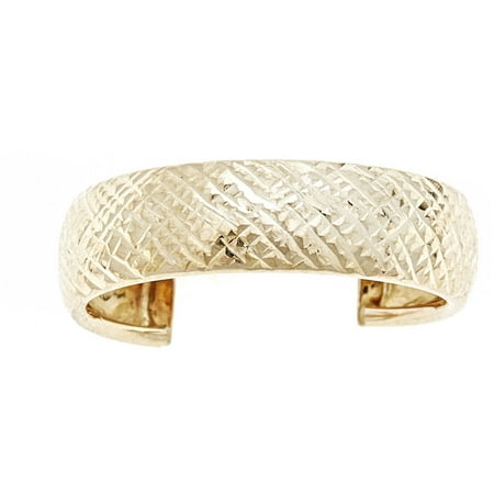 10kt Solid Yellow Gold Adjustable Toe Ring In A Diamond-Cut Design