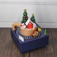 thumbnail image 2 of Handmade Wooden Rotating Music Boxes Christmas Music Box Hand Painting Mini Square Music Box Gift, 2 of 5