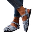 thumbnail image 5 of Norvail Womens Vintage Closed Toe Flat Sandals with Distressed Raw Edges and Woven Straps, Summer Going Out Shoes, Lightweight Comfortable Casual Sandals for Daily Wear, 5 of 8