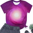 thumbnail image 3 of iTNHFP T-Shirt pour Femmes T-Shirts en Coton pour Femmes T-Shirts Décontractés Ronds avec Imprimé Mode Manches Courtes, 3 of 4