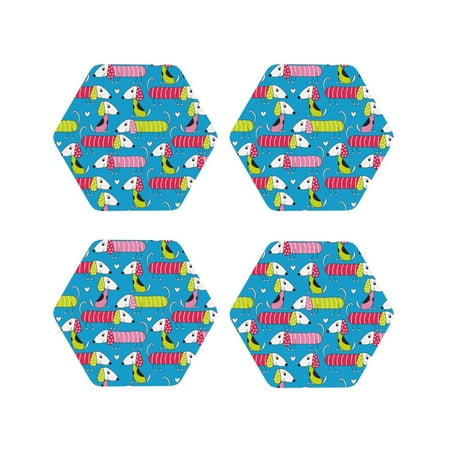 

Leather Coasters with Heat-resistant for Drinks Dachshund Dog Puppy No.1011 -标题2 Hexagon