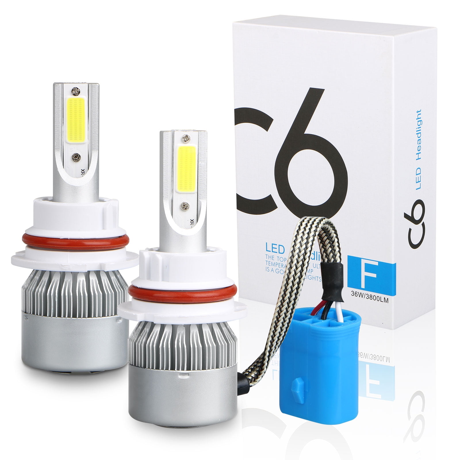 White 2 Pairs Automatic Wind Power 8 LED Car Light