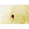 thumbnail image 3 of Dazzlingrock Collection 8X6mm Oval Garnet & Round White Diamond Flame Pendant for Women with 18 Inch Gold Chain (0.30 ctw, Color I-J, Clarity I2-I3) in 10K Yellow Gold, 3 of 5