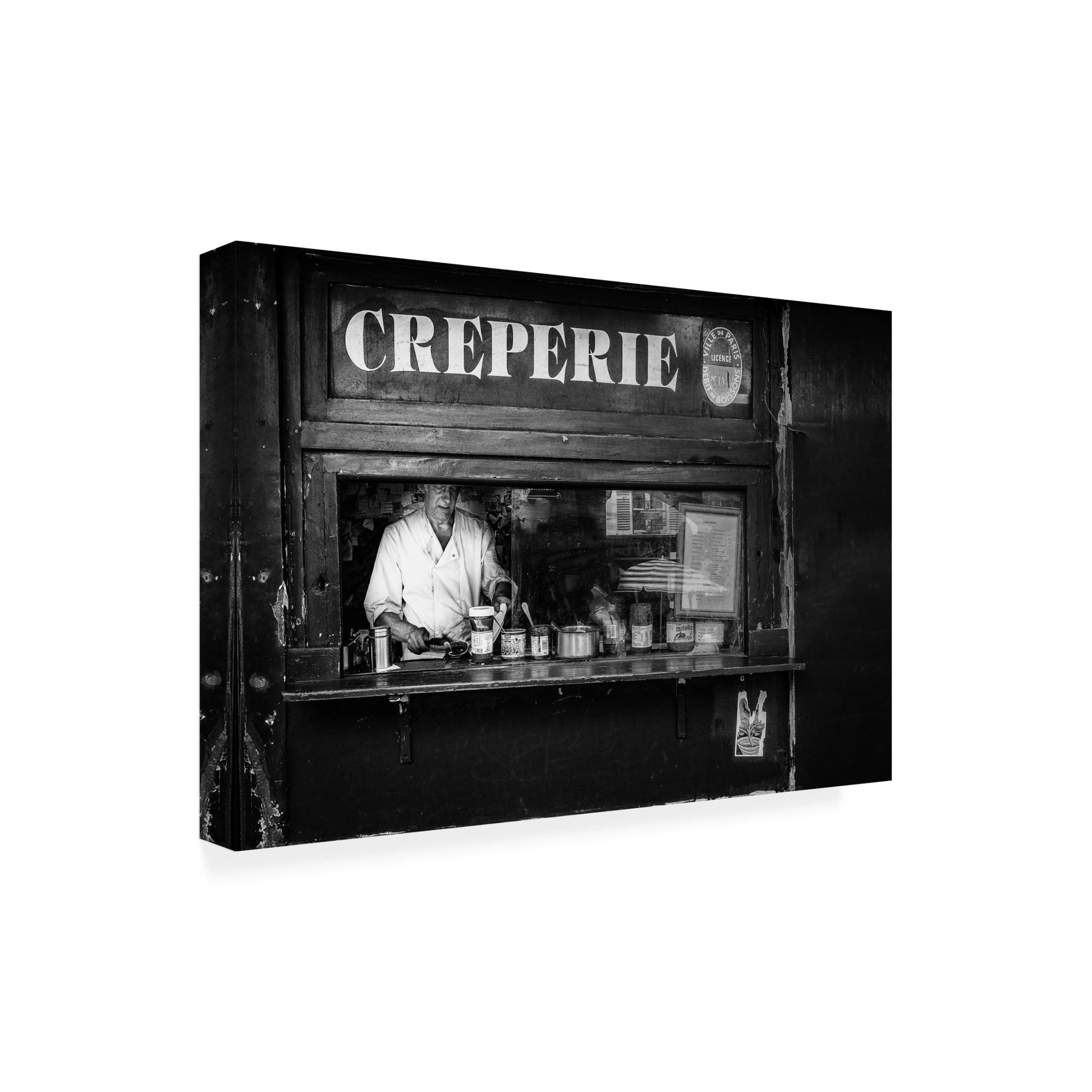 Canvas Wall Art - Adam Dauria 'Creperie Montmartre' Wall Art for Living Room, Bedroom, or Office D?cor by Trademark Fine Art - 24 x 16 Inches