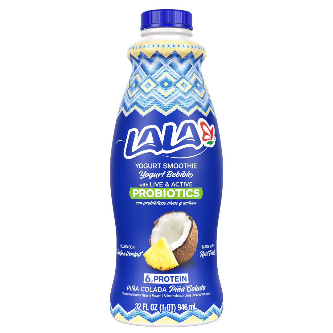 LALA Probiotic Yogurt Smoothie Drink 32oz Bottle, Pina Colada