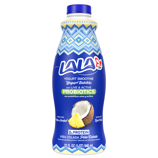 LALA Probiotic Yogurt Smoothie Drink 32oz Bottle, Pina Colada