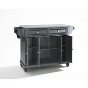 Cambridge Solid Granite Top Kitchen Island In Black Finish