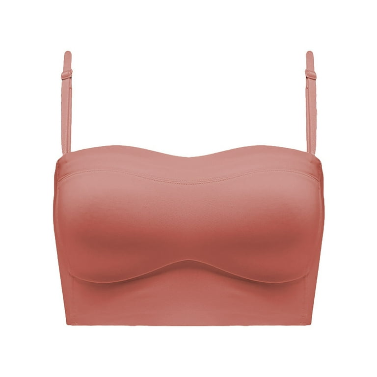 Strapless Bras for Women Low Wire Less Convertible Spaghetti Strap Seamless  Sleeping Lette Wireless Push up Bra for Womens Red 85/38