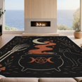thumbnail image 2 of Design&I 4'x6' Washable Area Rug Snag-Free Skid-Resistant Medium Black Orange Mystical Night and Nature Motifs Enchanting Celestial with Gothic for Home Office, Under Desk, 2 of 7