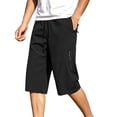 thumbnail image 2 of Taqqpue Mens Dry 3/4 Length Shorts Elastic Waist Zipper Pocket Hiking Pants For Outdoor Workout Casual Wear, 2 of 8