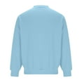 thumbnail image 4 of Thermal Shirt for Men Solid Crewneck Long Sleeve Loose Pullover Top Light Blue S, 4 of 6
