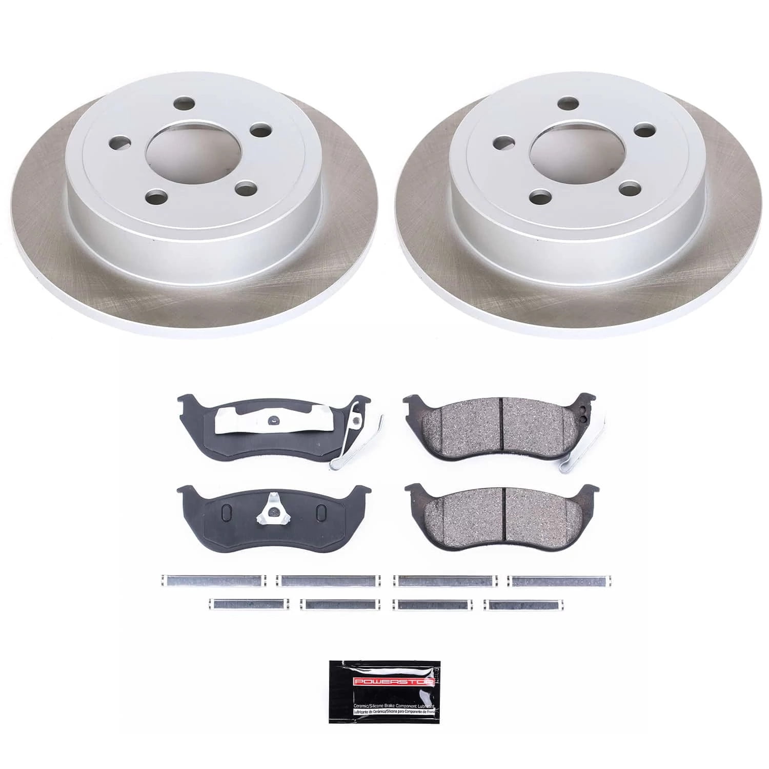 PowerStop Rear Semi-Coated Rotor and Low-Dust Ceramic Brake Pad Kit SC2197