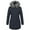 Navy, variant on Lovskoo 2024 Womens Winter Coats Quilted Jacket Long Sleeve Solid Hooded Faux Fur Cardigan Outerwear Padded Coat Light Blue
