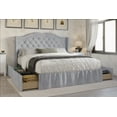 thumbnail image 2 of HMD Martha Queen Tufted Upholstered Storage Panel Bed Box B, Silver Gray, 2 of 3