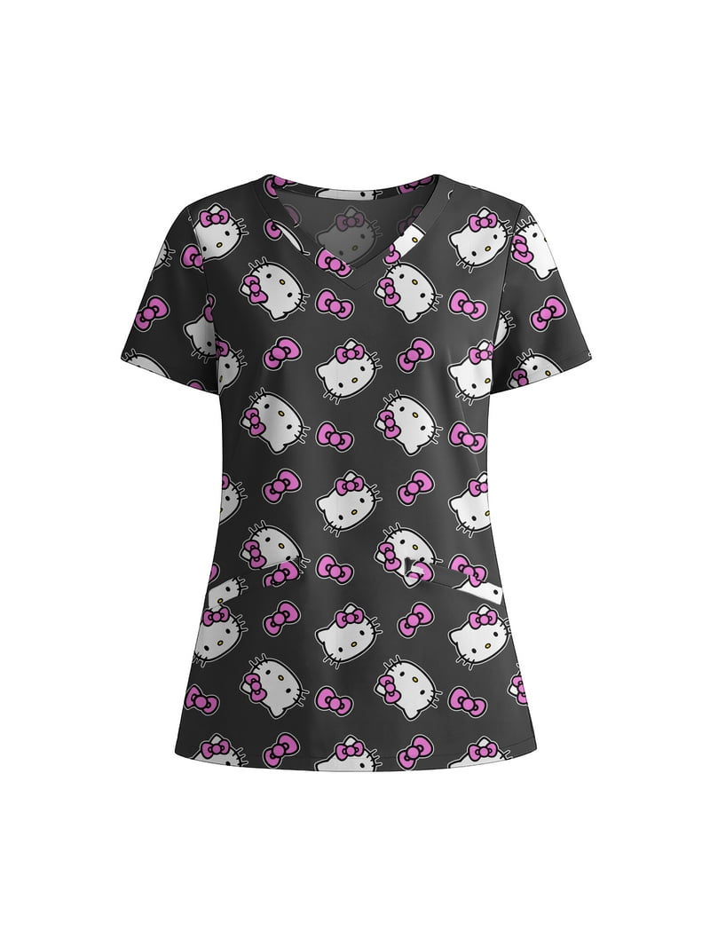Hello Kitty Women's Graphic Scrub Top, Sizes S-3XL - Walmart.com