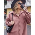 thumbnail image 3 of Zeagoo Womens Plus Size Corduroy Button Down Shirts Long Sleeve Oversized Fall Blouses Tops Casual, 3 of 4