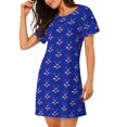 thumbnail image 2 of Balery Hockey Camisón de manga corta con cuello redondo para mujer, cómodo y elegante., 2 of 6