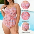 thumbnail image 5 of MecTo Women's Plus Size 2 Piece Tankini Set High Waist Tummy Control Full Coverage Floral Bathing Suit, 5 of 7