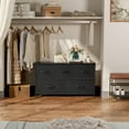 thumbnail image 3 of Blazezo Bedroom Dresser with 5 Drawers, Fabric Dresser, Fabric Storage Tower Organizer for Closet, Living Room, Hallway, Tall Chest of Drawers with Steel Frame, Wood Top, Black, 3 of 7
