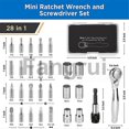 thumbnail image 4 of For 28 in 1 mini ratchet wrench set with right angle offset 14 inch 72 tooth screwdriver handle magn, 4 of 5