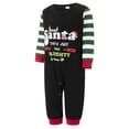 thumbnail image 3 of Pijamas navideños familiares a juego, camiseta de manga larga con estampado de letras y pantalones a rayas. Ropa de dormir para estar en casa., 3 of 10