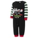 thumbnail image 3 of Pijamas navideños familiares a juego, camiseta de manga larga con estampado de letras y pantalones a rayas. Ropa de dormir para estar en casa., 3 of 10